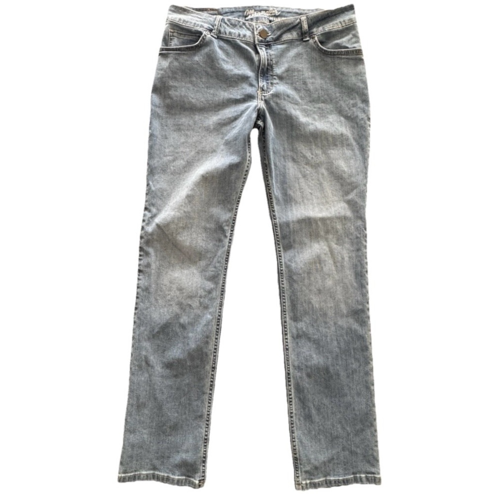 Wrangler Low Rise Straight Leg Jeans 13/14x34 Light Wash Western Stretch Denim